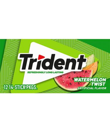 Trident Watermelon Twist Sugar-Free Gum - 12 Packs, 14 Count per Pack - Buy Online on GoSupps.com