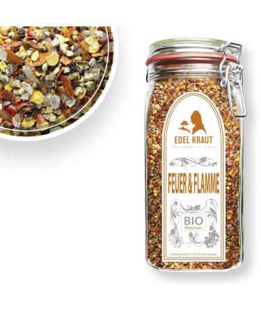 Organic fire and flame spice mix in glass 700g |Noble herb - 100% natural - premium spices & spice blends - free of any additives - controlled biological cultivation