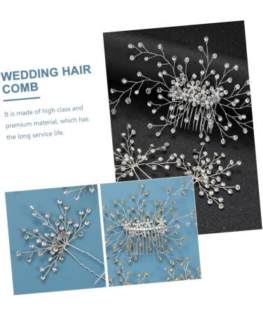 Beavorty 2 Sets Bridal Headwear Bridal Hair Pins for Wedding Rhinestone Bridal Comb Rhinestone Hair Headpiece Hair Barrettes Tiara Wedding Headdress Rhinestones Hair Comb Bride Zinc Alloy - Buy Online on GoSupps.com