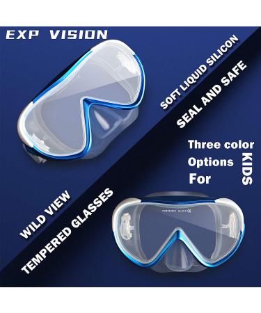 Kids Anti-Fog Snorkel Swim Mask with Nose Cover - Blue | Ideal for Snorkeling, Diving, Swimming - Buy Online on GoSupps.com
