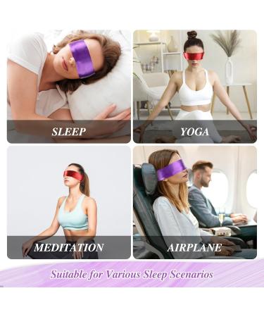 Thinp 2pcs Satin Eye Mask - Adjustable Comfortable Blindfolds for Sleep Meditation Travel | Soft Breathable Eye Masks for Men & Women (Red Purple - Buy Online on GoSupps.com