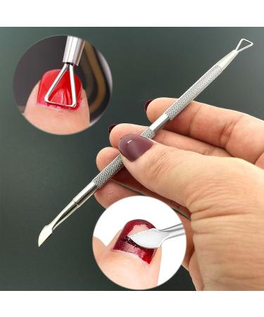 Luoshapucy 2-Piece Nail Shaver Set | Double-End Stainless Steel Nail Cleaner & Skin Remover for Manicure & Pedicure - Buy Online on GoSupps.com