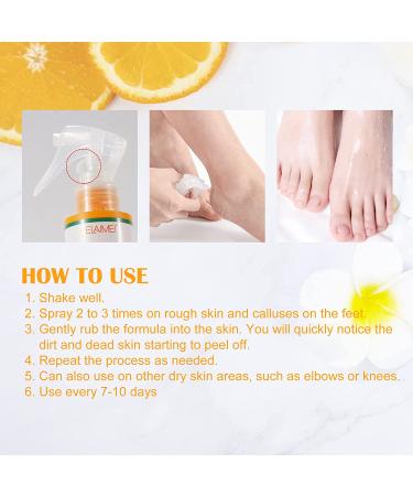 Foot Peeling Spray Oil - Remove Dead Skin, Exfoliate Rough Heels & Calluses (Orange) - Buy Online on GoSupps.com