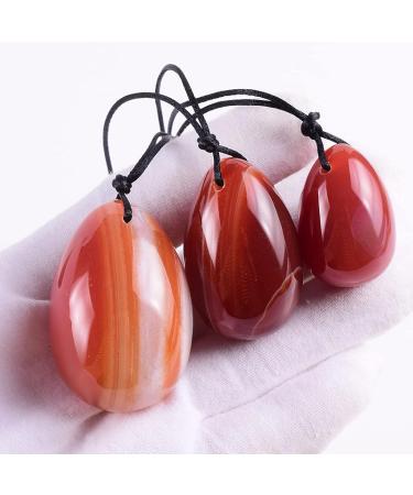 Yoni Massage Tool Set - 3-Piece Natural Agate Crystal & Carnelion for Pelvic Floor Health | Exercise & Wellness - Buy Online on GoSupps.com