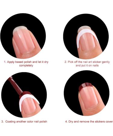 ENERRGECKO French Manicure Nail Art Stickers Self-Adhesive Nail Sticker Tips for Manicure Decoration Diy Tools - Buy Online on GoSupps.com