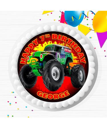 MONSTER TRUCK BIRTHDAY PERSONALISED EDIBLE ICING CAKE TOPPER DECORATION RZ34 - Buy Online on GoSupps.com