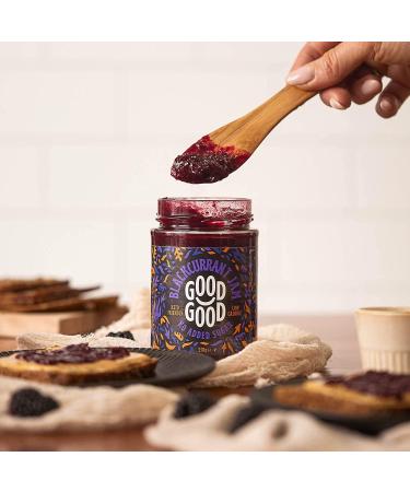 GOOD GOOD Sweet Strawberry & Blackcurrant Jams - Keto Friendly - Low Calorie Without Added Sugars - Vegan - Gluten Free - Preserves - 330g Jars - Buy Online on GoSupps.com