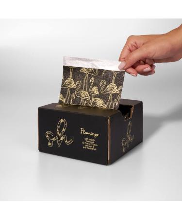 Extra Wide Pop Up Hair Foil for Highlighting & Balayage | 500 Pre-cut Sheets | Flamingo Print Design - Buy Online on GoSupps.com