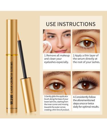 Updated W3W Lash Serum - Eyelash Growth & Enhancement Gentle Formula for Longer Fuller Lashes 4ml | International Shipping - Buy Online on GoSupps.com