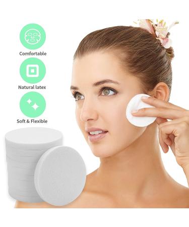 12-Piece White Round Molain Powder Puff Sponge Set for Liquid Foundation & Makeup Application - Buy Online on GoSupps.com