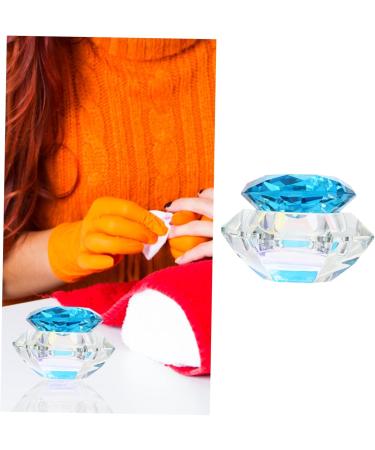 Healeved 1pc Nail Art Crystal Cup Bowl Nail Dappen Dish Stirring Cup Container with Lid DIY Tools Acrylic Nail Tools Mixing Cups Crystal Art Glass Liquid Nail Polish 7.5x6cm Blue - Buy Online on GoSupps.com