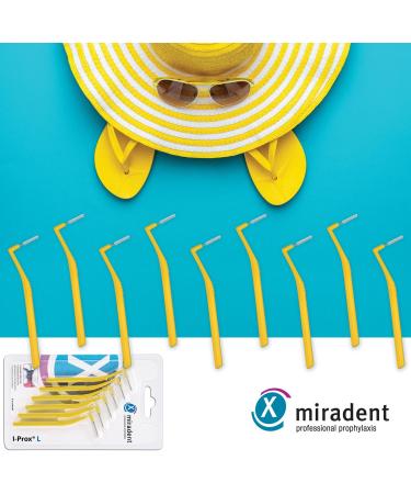 Miradent I-Prox L Interdental Brush 0.5 mm Yellow X-Fine - 6 Pack | Effective Interdental Cleaning | Travel-Friendly with Protective Cap - Buy Online on GoSupps.com