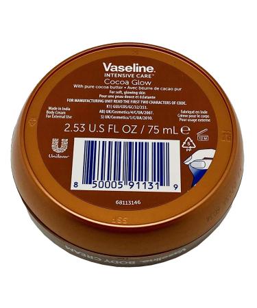 Vaseline Cocoa Glow Cocoa Butter Body Cream 2.53 Fl.Oz - Moisturizing and Glowing Skin Formula - Buy Online on GoSupps.com