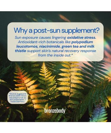 bronzebody Guard The Daily Sun-Support Supplement for Skin Recovery & Cellular Resilience | Polypodium Leucotomos Niacinimide & SD Solar Blend | 60 Capsules Sun Defense - Buy Online on GoSupps.com