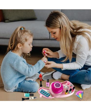 Nail Polish Kit for Girls Ages 7-12 | Kids Nail Art Salon Set with Dryer, Pens & Non-Toxic Glitter Polish | Spa Party Birthday Gift - Buy Online on GoSupps.com