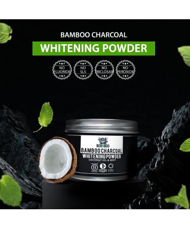 BOONBOO Bamboo Charcoal Whitening Powder - 2oz / 60g Aluminum Can | Oral Care for Teeth Whitening and Stain Removal - Buy Online on GoSupps.com