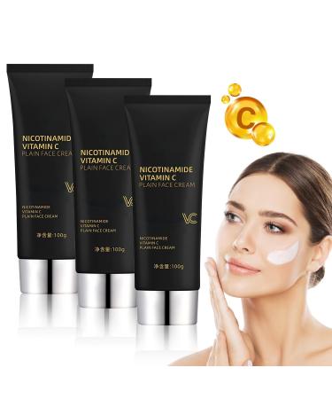 Nicotinamide Vitamin C Plain Face Cream Nicotinamide Vitamin C Black Tube Skin Cream Multifunctional Smooth Hydrating Nicotinamide Makeup Cream Moisturizing Nude Lazy Skin Cream (3pcs)
