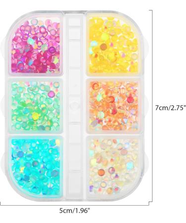 WLLHYF Nail Art Rhinestones Set - 6 Grids for Nails Design, 3D Diamond Beads Gems for DIY Nail Crafts - Buy Online on GoSupps.com
