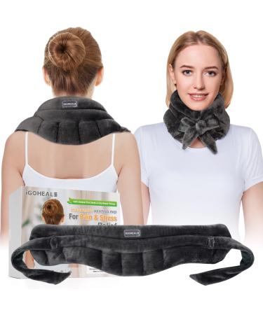 IGOHEALS Microwavable Heating Pad for Neck, Heated Neck Warmer with Moist Heat for Pain Relief and Stress, Microwave Heat Pad Wraps for Any Parts of Body with Straps