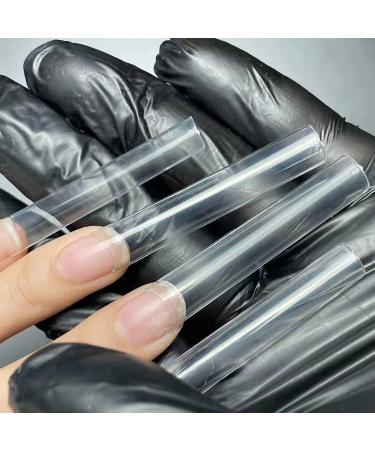 XXXL Clear No C Curve Square Nail Tips - 504 Pcs - Extra Long Half Cover for Acrylic Nails - EJIUJIUO - Buy Online on GoSupps.com