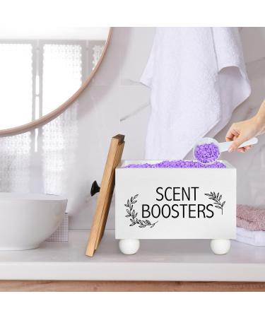 White Wood Laundry Pods Holder Dryer Sheets Fabric Softener Dispenser - Buy Online on GoSupps.com