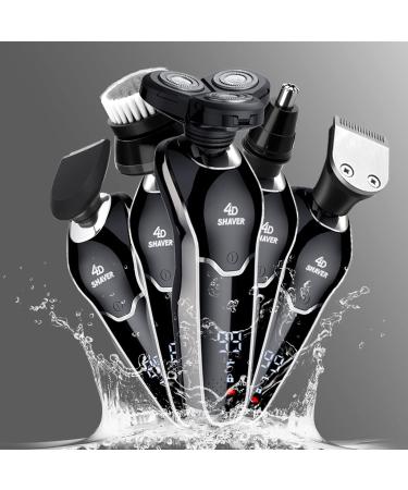 BestMal 5 in 1 Wet/Dry Electric Shaver for Men - Rechargeable Waterproof Razor with Nose Trimmer Sideburns Trimmer & Face Cleaning Brush - Buy Online on GoSupps.com