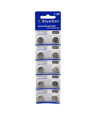 BlueDot Trading AG10 LR1130 LR54 LR54 1.5V Alkaline Coin Cell Battery for Watch Hearing Aid Calculator Flashlights Keyless Entry Batteries 10 Count 10 Count (Pack of 1) AG10