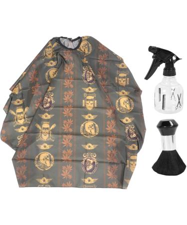 Hairdressing Cape Tool Set Transparent Water Sprayer Haircut Cape Set Nylon Neck Feather Duster Brush Complete Tool (Golden Print) - Buy Online on GoSupps.com