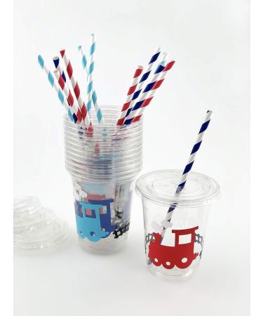 Train Party Cups - Set of 12 | Transportation Birthday Supplies for Boys - Buy Online on GoSupps.com