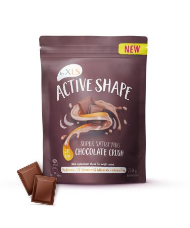 XLS Active Shape Crushed Chocolate Meal Replacement Powder for Weight Management 23 Vitamins & Minerals 22g Protein Gluten Free 250g (10 Servings)