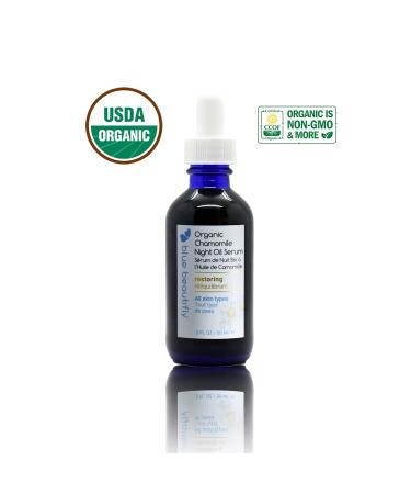 Blue Beautifly Organic Chamomile Night Oil Serum | USDA Certified Non-Comedogenic Plant-Based | Boost Collagen & Skin Regeneration | 2 fl oz - Buy Online on GoSupps.com