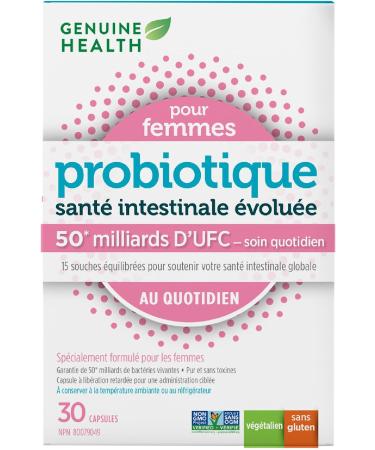 Genuine Health Probiotic for Women 30 count 50 Billion CFU Natural daily digestive immune stress support and vaginal pH balance 15 diverse and balanced strains per capsule Dairy soy & gluten-free Non-GMO Vegan 30 count (Pack of 1) - Buy Online on GoSupps.com