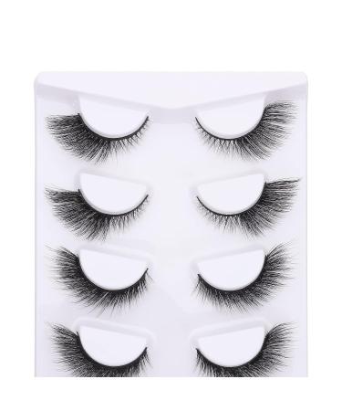 gootrades Cat Eye Eyelashes - 5 Pairs 3D Faux Mink False Winged L Curl Extension - Natural Look Mimic Eyelashes (Style-03) - Buy Online on GoSupps.com