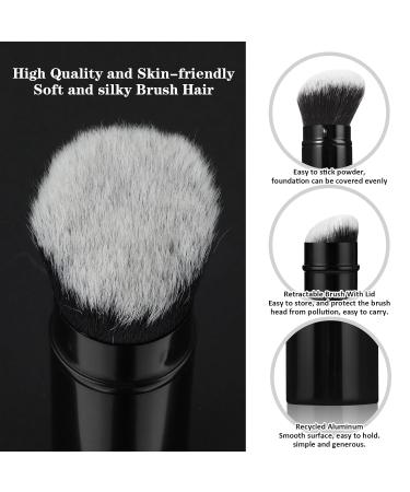 Premium Retractable Kabuki Face Brush Portable Synthetic Makeup Brush for Foundation Powder & Blush Ideal Travel Beauty Tool (White - Buy Online on GoSupps.com