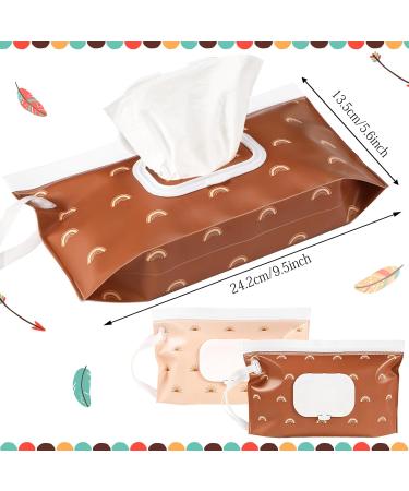 Sannix Reusable Baby Wet Wipes Bag for On-the-Go - 2 Box Holder Brown Bohemian Design | Eco-Friendly & Portable - Buy Online on GoSupps.com