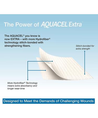 AQUACEL Extra Hydrofiber 6x6 Dressing - Soft, Absorbent Non-Woven Wound Dressing - Box of 5 - Buy Online on GoSupps.com