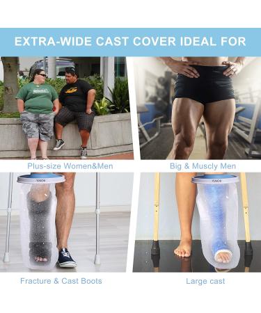 YUNCHI Waterproof Extra Wide Leg Cast Cover for Shower - XL-Extra Wide Foot Protector for Foot Surgery and Fracture - Fits Shin Size 13-28 - Buy Online on GoSupps.com