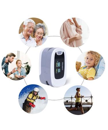 CONTEC CMS50NA Pulse Oximeter - Fingertip Blood Oxygen Monitor SpO2 PR Value Waveform - Grey - Buy Online on GoSupps.com