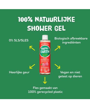 Happy Earth Shower Gel For Women and Men Shower gel 100 Natural Ingredients & Vegan Floral Patchouli 300 ML - Buy Online on GoSupps.com