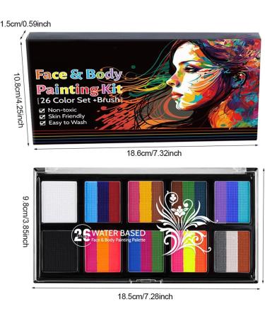  Whnbuij Body Paint Pigment Powder - Safe Face & Body Paint Kit Face Paint Kit Makeup 26 Colours For Adults Day  - Buy Online on GoSupps.com