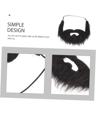 Totority 4 pcs fake beard prom decor halloween props short beard makeup party supplies Toy elder artificial Blackx3pcs 21X15X0.1CMx3pcs - Buy Online on GoSupps.com