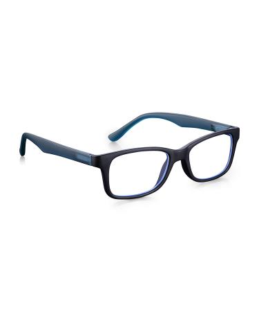 Blue Light Blocker Glasses for Children Age 3-10, Protective Specs for Screen Computer Digital in Black & Blue, Read Optics Matt Black and Frosted Blue