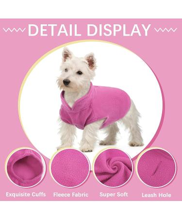 Pink Dog Fleece Vest with Turtleneck for Small Medium Dogs - Winter Jacket with Leash Hole - Buy Online on GoSupps.com
