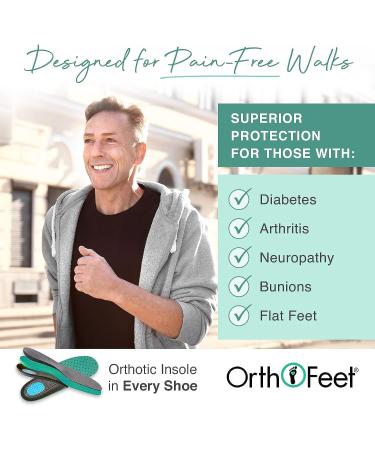 Orthofeet Diabetic Shoes for Men - Ultimate Comfort & Protection | Therapeutic Walking Shoes with Arch Support, Arch Booster, Cushioning Ergonomic Sole & Extended Widths - Lava 11 Grey - Buy Online on GoSupps.com
