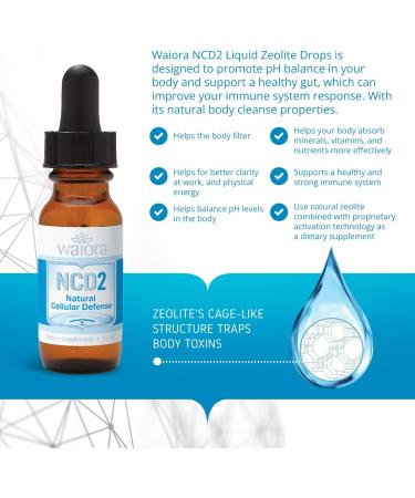 NCD2 Liquid Mineral Supplement, Advanced Cellular Support Formula, Daily Digestive & Detox, Immune, pH Balance, Cleansing Easy-to-Use Drops (One .5 oz Bottle, 90 serv.) by Waiora - Buy Online on GoSupps.com