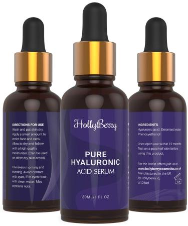Pure Hyaluronic Acid Serum by Hollyberry for Professional Hydration Anti Ageing Bring Vibrancy And Youthful Glow To Your Face Best Anti Ageing Total Satisfaction Guaranteed  - Buy Online on GoSupps.com