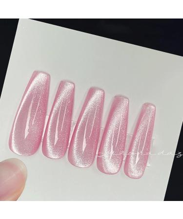 Pink Gel Nail Polish Cat Eye Glitter Gel Nail Polish Magnetic Nail Varnish Holographic Quick Dry Long Lasting Shimmer Jelly french Manicure Soak off LED Gel Nail Varnish Nail Art Gel for Girls Women - Buy Online on GoSupps.com