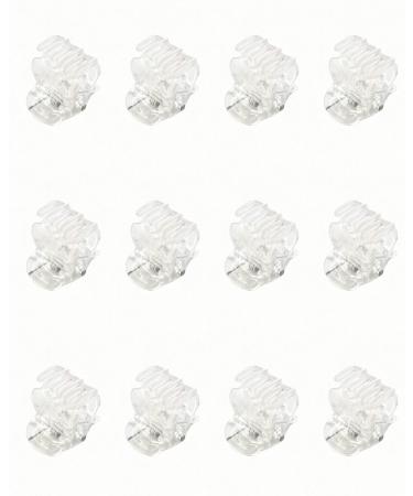 Mini Hair Claw Clips Clamps Small Plastic Hair Clips Pins Grips Womens Girls Hair Accessories (Clear) 12 Count (Pack of 1)