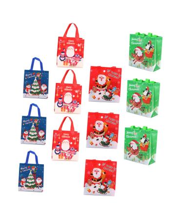 PRETYZOOM Santa Bags 12pcs Christmas Bag Candy Bags Packing Bag Candy Bag for Christmas Three-dimensional Tote Bag