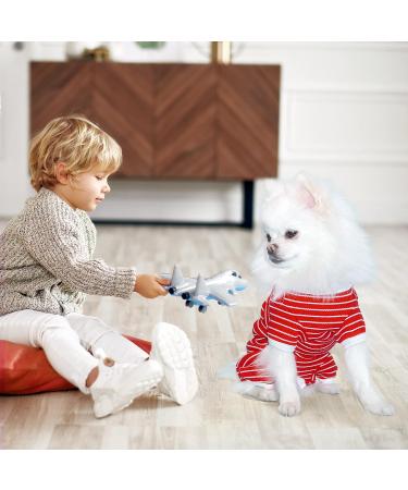 Tony Hoby Dog Suit for Women & Men - Striped Cotton Overall with 4 Legs for Comfortable Sleep (XS Red) - Buy Online on GoSupps.com